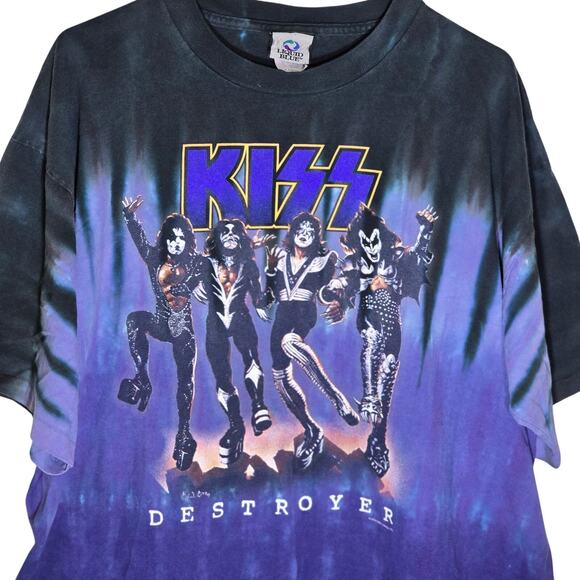 KISS 2005 Destroyer Rock Concert Tie Dye Shirt Men's X-Large Liquid Blue Purple - Picture 2 of 6